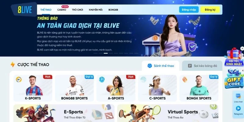 8Live | Nhà Cái Uy Tín, Sảnh Game Hot, Khuyến Mãi Hấp Dẫn 2 8Live – Nhà cái cá cược đẳng cấp quốc tế uy tín