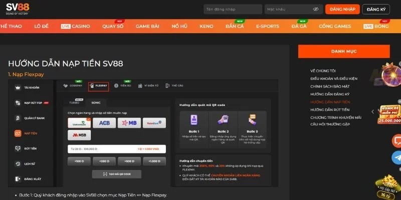 SV88 – Nhà Cái Hợp Pháp Với Giấy Phép Cá Cược Quốc Tế 5 Hệ thống nạp rút tiền SV88 siêu tốc và minh bạch