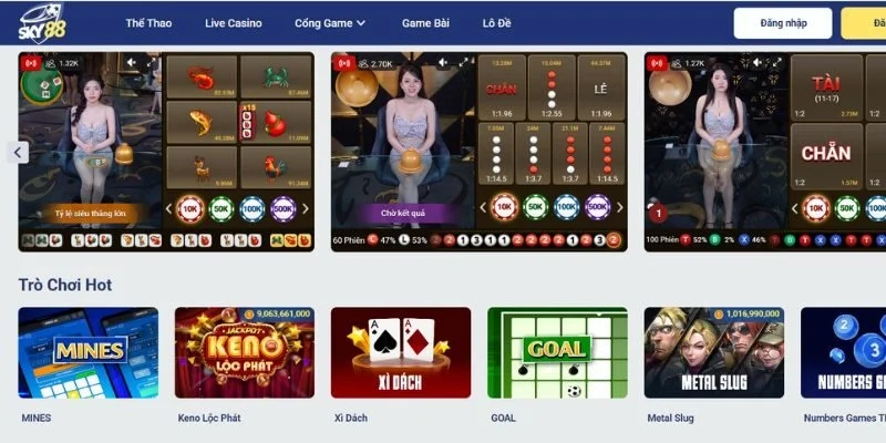 Sky88 mang đến trải nghiệm cá cược ổn định, mượt mà