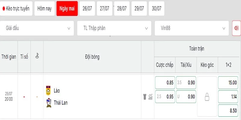 Nhận định tỷ lệ kèo trong trận Lào vs Thái Lan